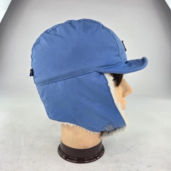 Fjallraven G-1000 Singi Field Earflap Hats Size M Blue Sherpa Winter Beanie - Picture 3 of 12